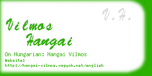 vilmos hangai business card